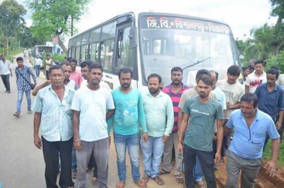 City buses went in Strike in Agartala protesting private buses carrying passengers  